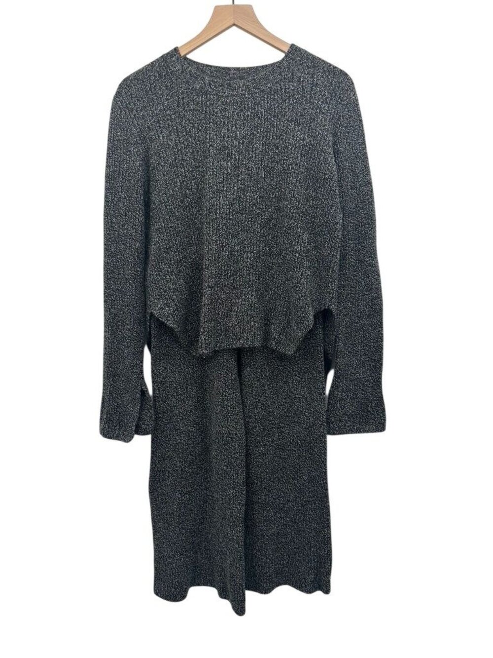 Zara Knit Gray Italian Yarn lounge wear set Pants & Sweater